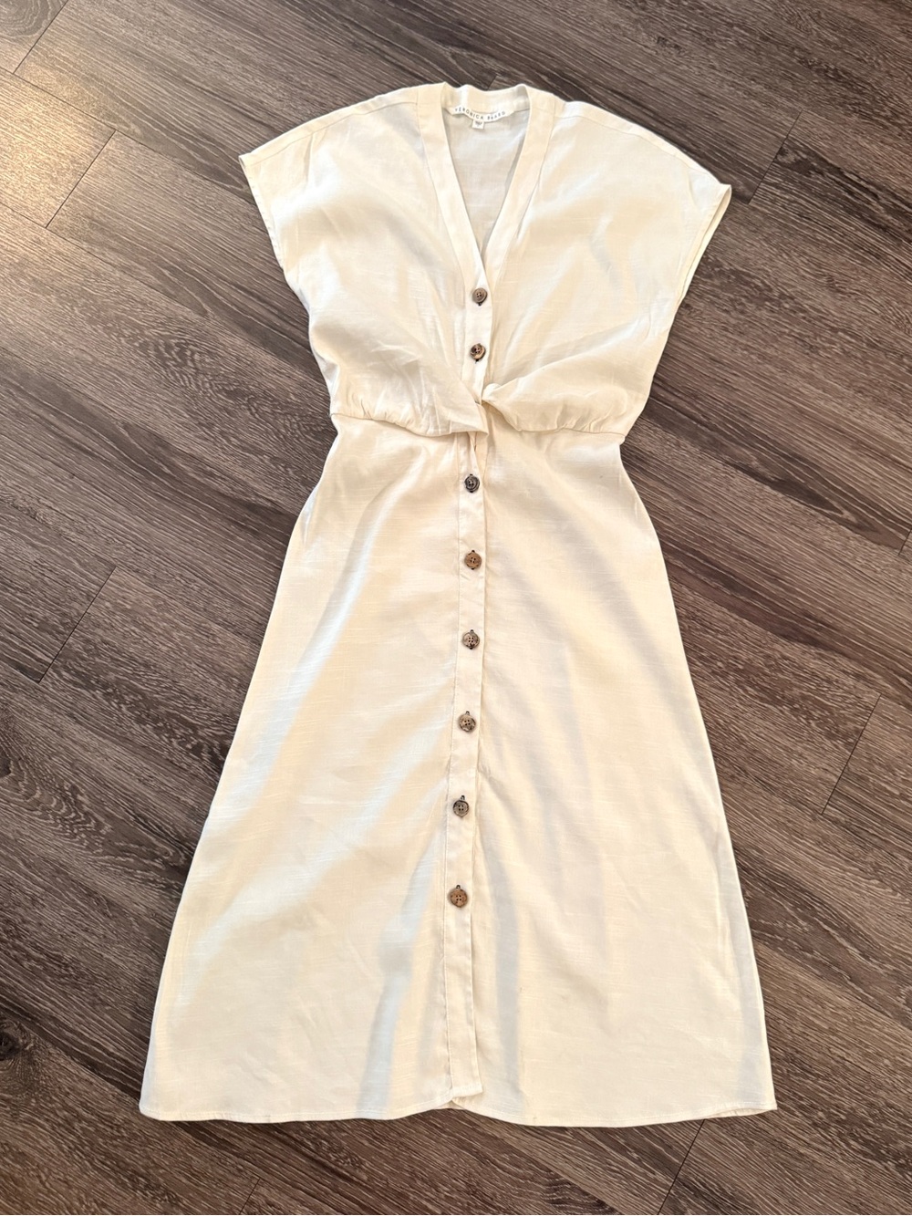 Veronica Beard Giana Linen-Blend Midi Dress